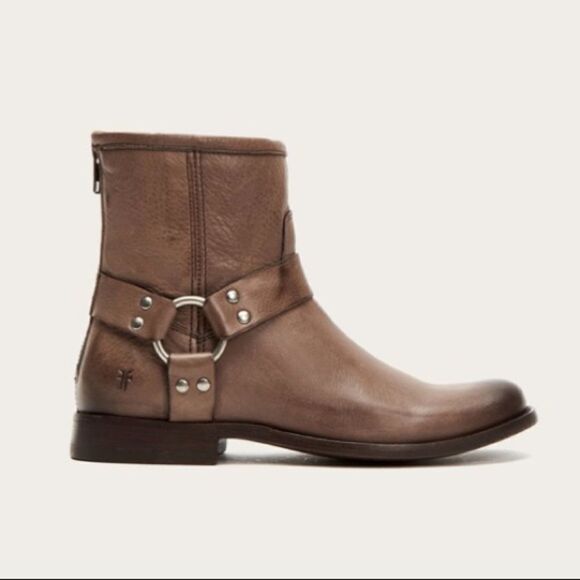 New Frye Grey Phillip Harness Short Leather Boot Size 6 - Picture 1 of 11